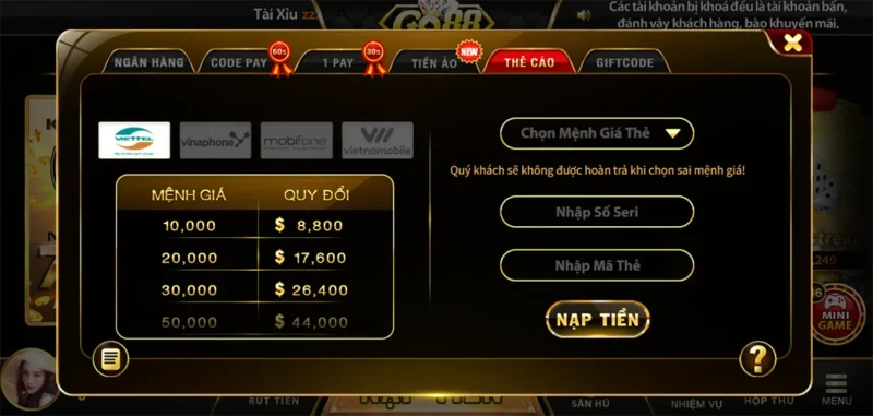 Nạp Tiền Go88
